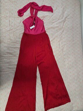 NWT NY & C Strut & Bolt Pink and Red Jumpsuit, Size S. Please carefully check th